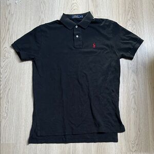 Y2K Polo by Ralph Lauren Black Polo with Red Logo